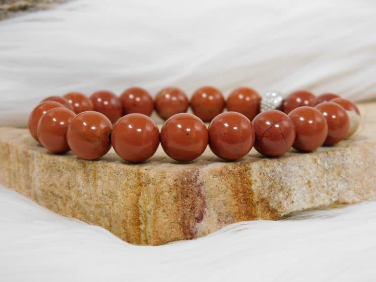 Bracelet jaspe rouge 10mm