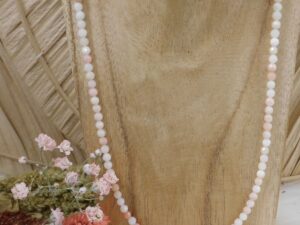 Collier opale rose 4mm facettées