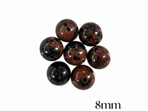 PERLES OBSIDIENNE ACAJOU