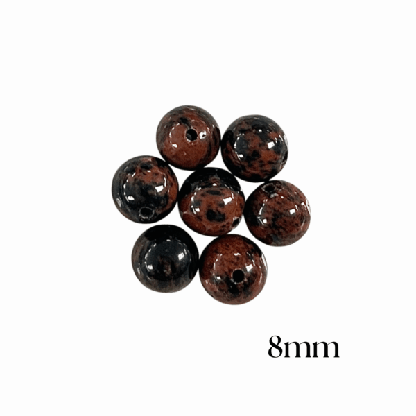 PERLES OBSIDIENNE ACAJOU