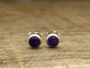 Puce d'oreilles améthyste argent
