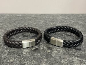 Bracelet épais cuir tressé