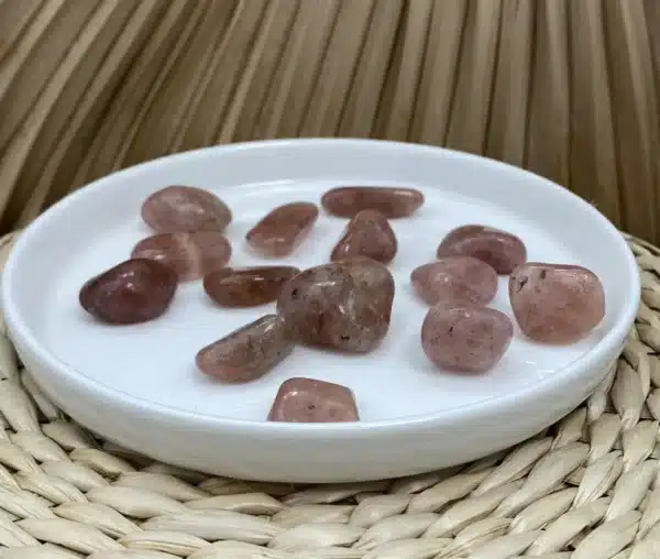 Quartz framboise pierre roulée plusieurs
