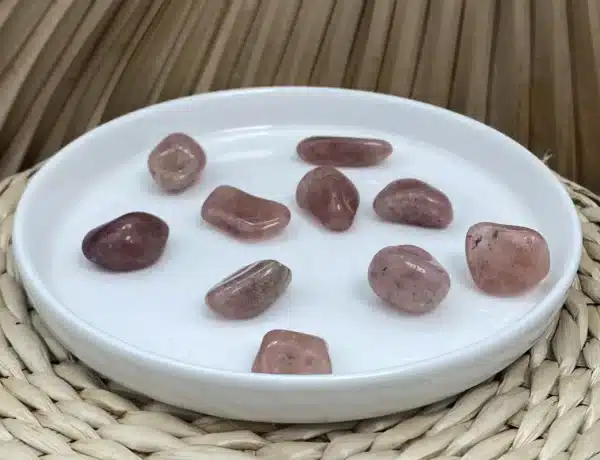 Quartz framboise pierre roulée