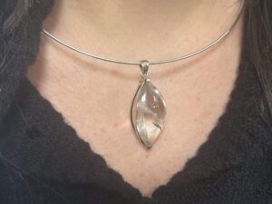 PENDENTIF ARGENT QUARTZ TOURMALINE