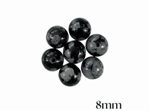 PERLES OBSIDIENNE MOUCHETÉE