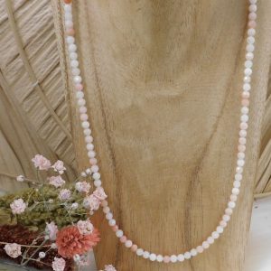 Collier opale rose 4mm facettées