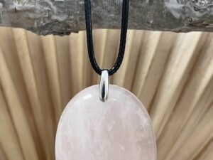 Pendentif quartz rose argent