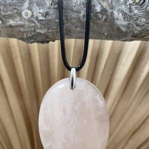 Pendentif quartz rose argent