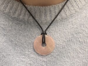 PENDENTIF DONUT QUARTZ ROSE