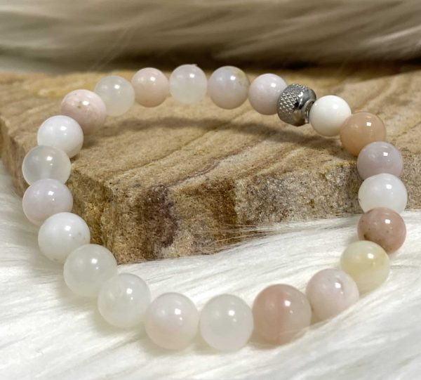 Bracelet opale rose 8mm