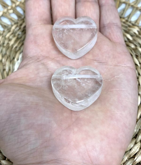 Pendentif cœur cristal de roche troué – Image 3