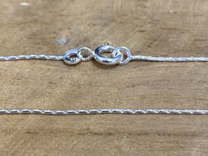 Chaîne de cou maille haricot argent 40cm