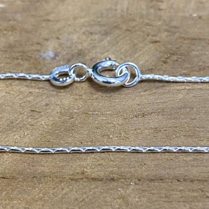 Chaîne de cou maille haricot argent 40cm