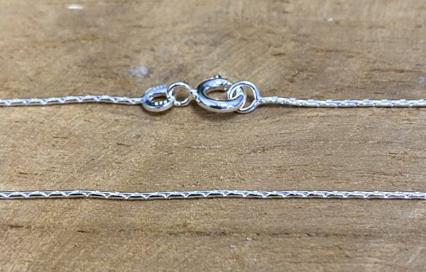 Chaîne de cou maille haricot argent 40cm