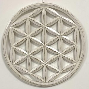 Ornement mur fleur de vie blanc
