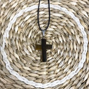 Pendentif œil de tigre croix