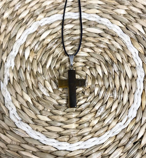 Pendentif œil de tigre croix