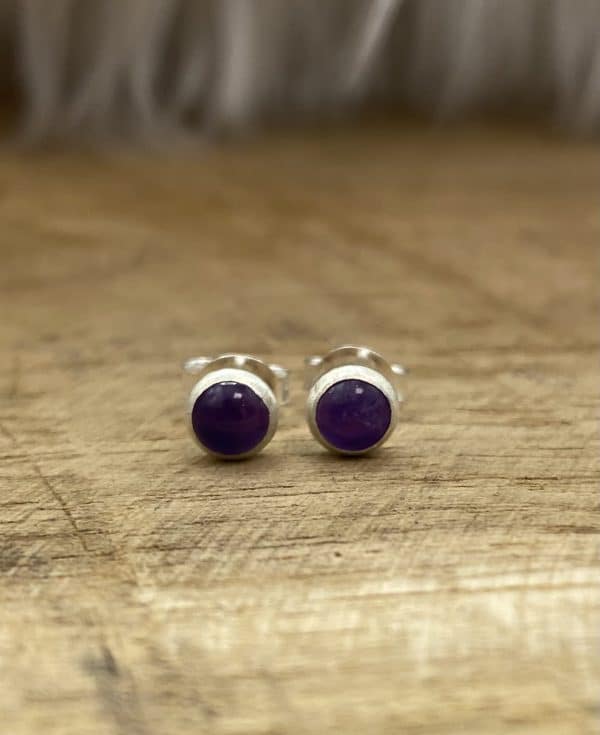 Puce d'oreilles améthyste argent