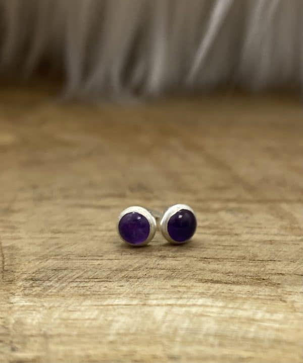Puce d'oreilles améthyste argent