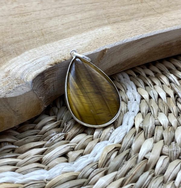 Pendentif goutte œil de tigre