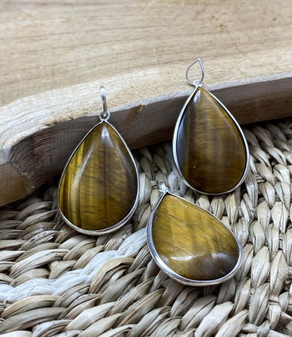 Pendentif goutte œil de tigre