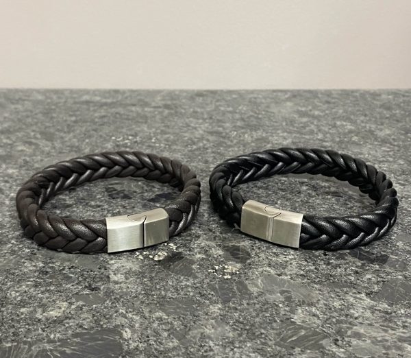 Bracelet épais cuir tressé