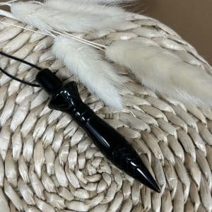 PENDULE THOT OBSIDIENNE OEIL CELESTE