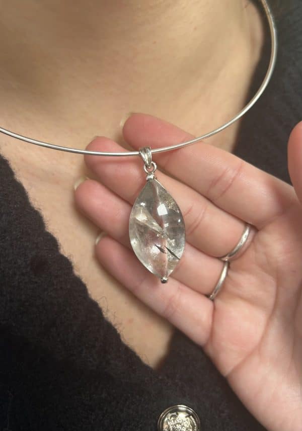 PENDENTIF ARGENT QUARTZ TOURMALINE – Image 2