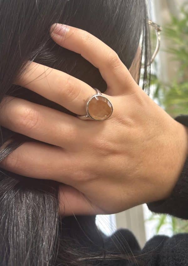 BAGUE ARGENT QUARTZ HÉMATOÏDE – Image 3