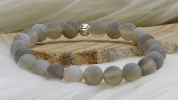 BRACELET AGATE GRISE – Image 3