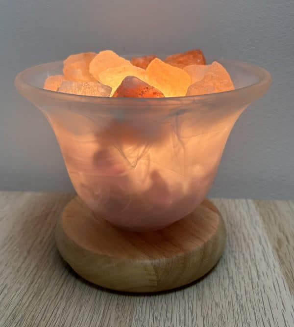LAMPE COUPELLE AVEC PIERRES DE SEL – Image 2