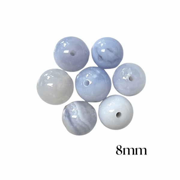PERLES CALCÉDOINE BLEUE