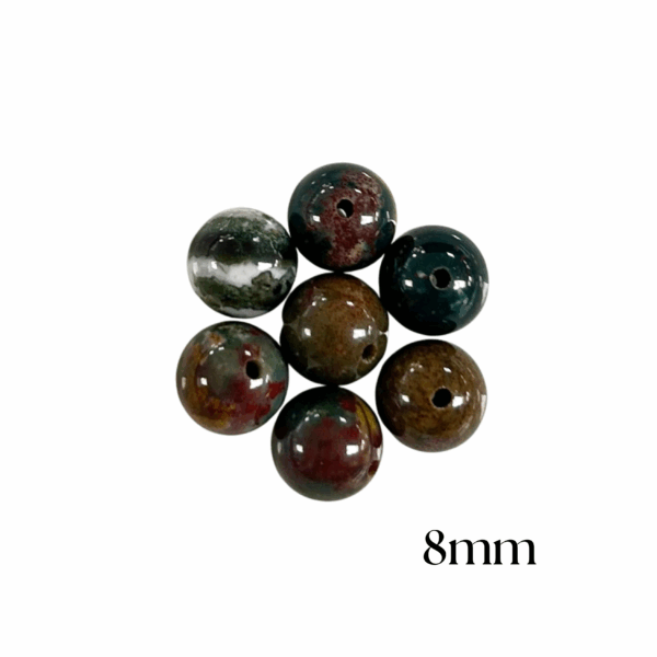 PERLES JASPE HÉLIOTROPE