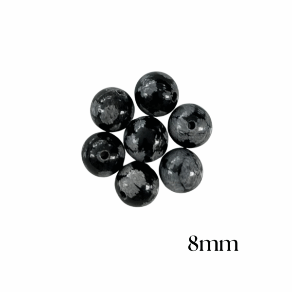 PERLES OBSIDIENNE MOUCHETÉE