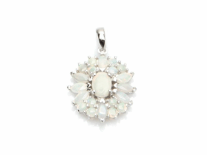 PENDENTIF ARGENT OPALE BLANCHE