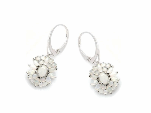 BOUCLES D'OREILLES OPALE BLANCHE