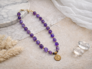 COLLIER AMÉTHYSTE FACETTÉE OLIVE