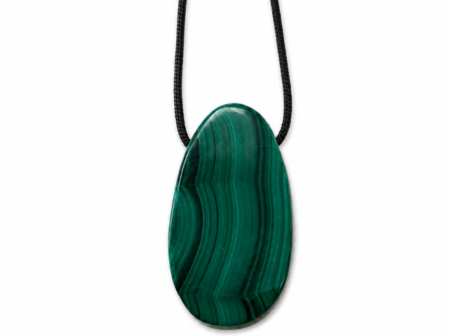 PENDENTIF MALACHITE PERCÉE