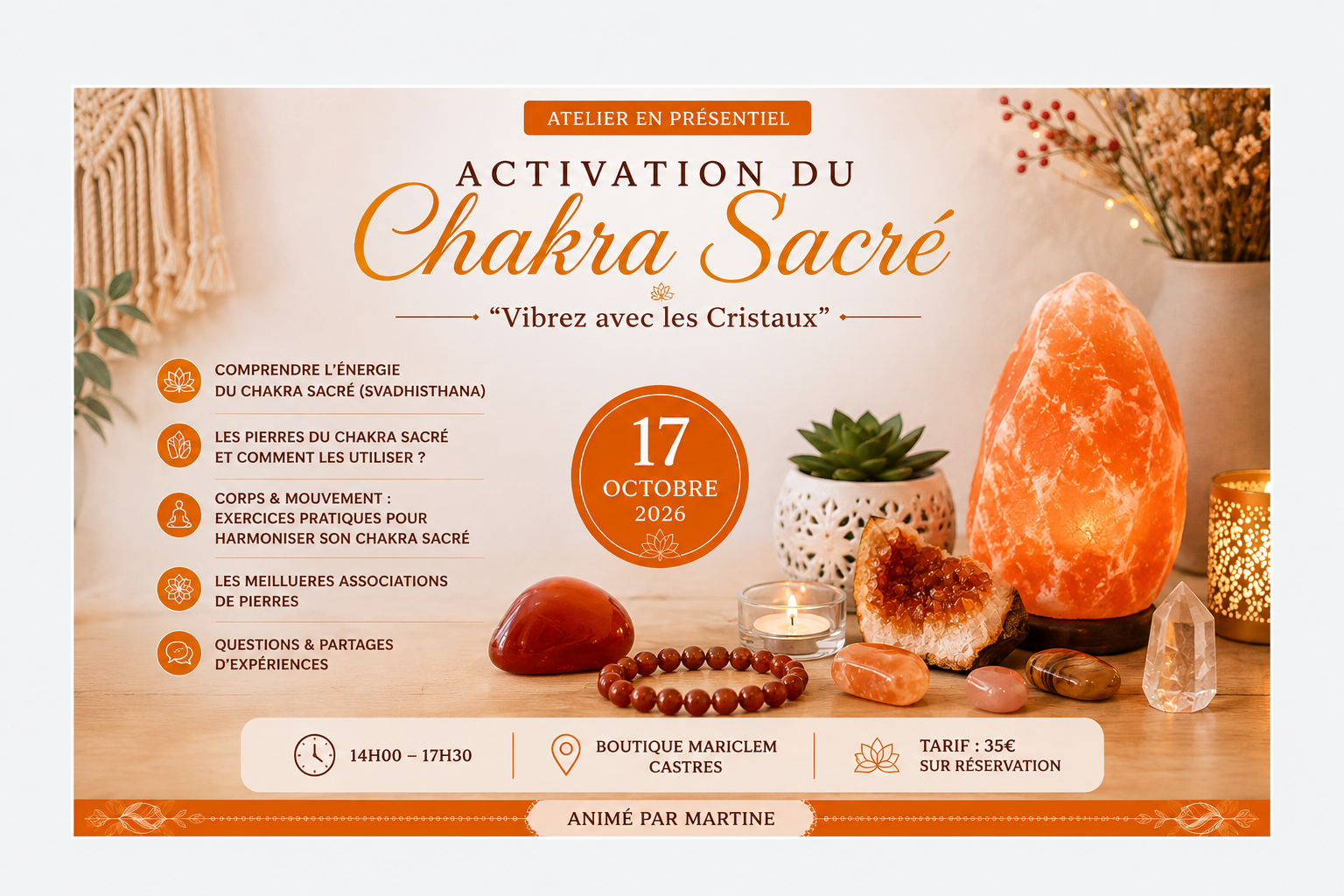 ATELIER ACTIVATION DU CHAKRA SACRÉ